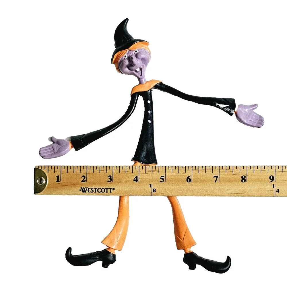 Halloween Witch Bendable Figure RARE PURPLE HTF Fun World Vintage 1980s VGC!